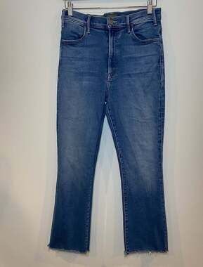 Mother The Hustler Ankle Fray Jeans Meet Cute High Rise Straight Leg Size 31